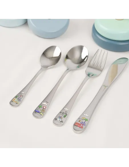 NOA KIDS | Rustfrit stål bestik Redningskøretøj m. emalje