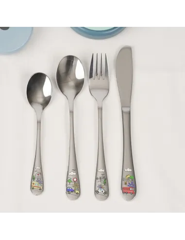 NOA KIDS | Rustfrit stål bestik Redningskøretøj m. emalje