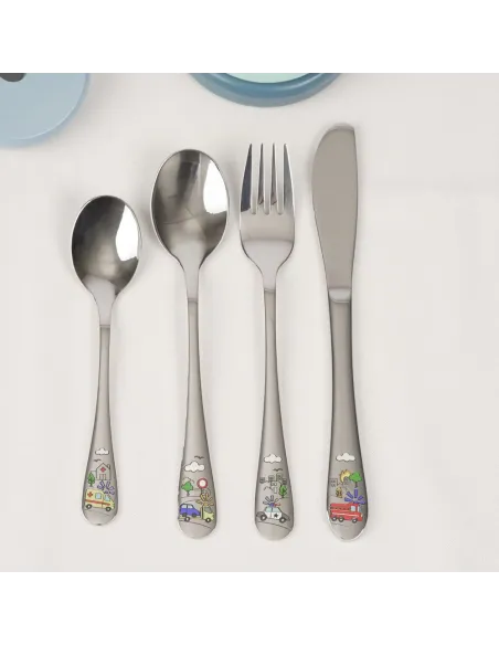 NOA KIDS | Rustfrit stål bestik Redningskøretøj m. emalje