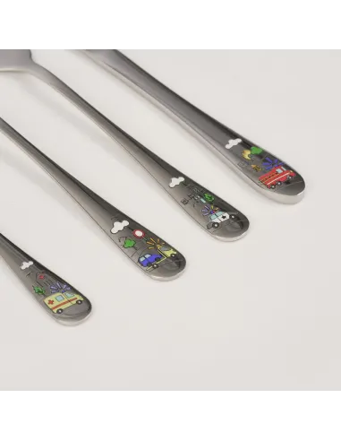 NOA KIDS | Rustfrit stål bestik Redningskøretøj m. emalje