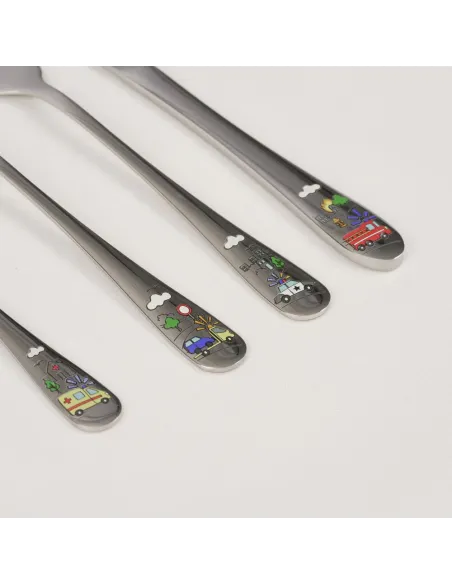 NOA KIDS | Rustfrit stål bestik Redningskøretøj m. emalje