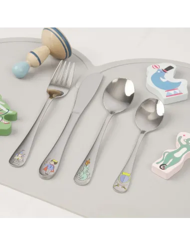 NOA KIDS | Rustfrit stål bestik Prins m. emalje