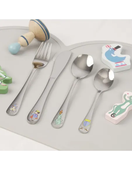NOA KIDS | Rustfrit stål bestik Prins m. emalje