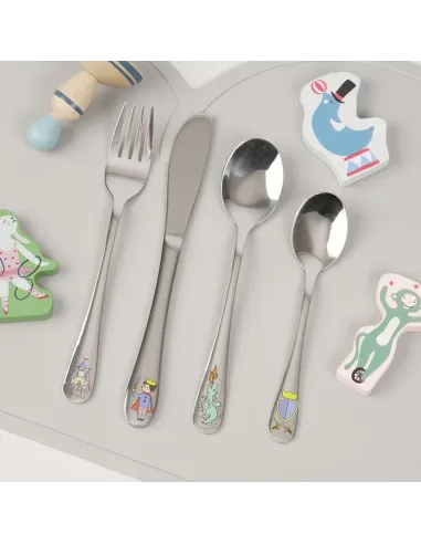 NOA KIDS | Rustfrit stål bestik Prins m. emalje