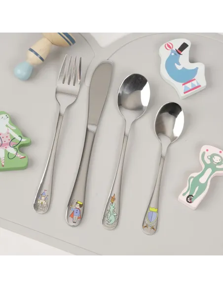 NOA KIDS | Rustfrit stål bestik Prins m. emalje