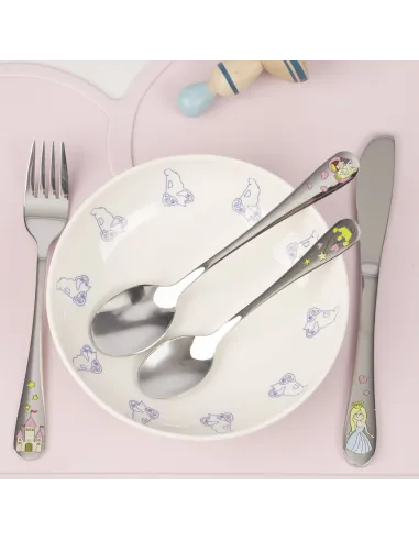 NOA KIDS | Rustfrit stål bestik Prinsesse m. emalje