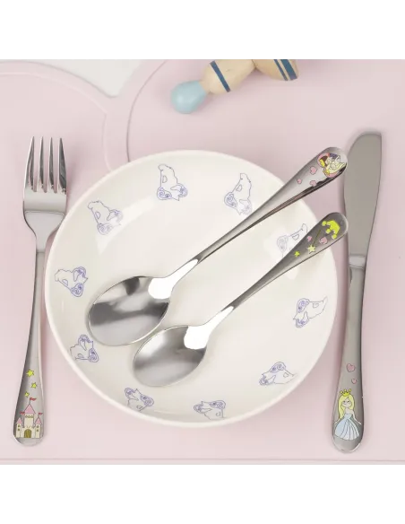 NOA KIDS | Rustfrit stål bestik Prinsesse m. emalje