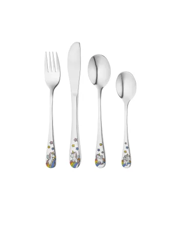 NOA KIDS | Rustfrit stål bestik Enhjørning m. emalje