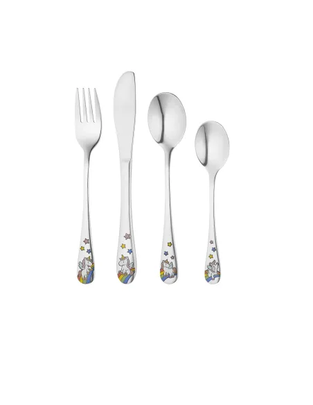 NOA KIDS | Rustfrit stål bestik Enhjørning m. emalje