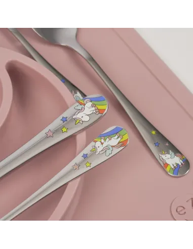 NOA KIDS | Rustfrit stål bestik Enhjørning m. emalje