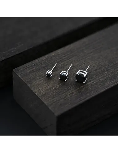 SON OF NOA | SON stål ørestik 5mm sort cz 1 stk.