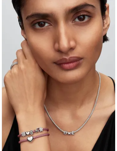 Pandora Julemagi Muranoglas Charm i rød med gylden folie og julemotiver