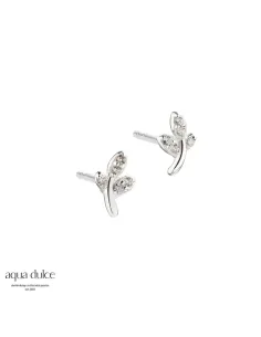 AQUA DULCE | LEAFY EARSTUD | SILVER