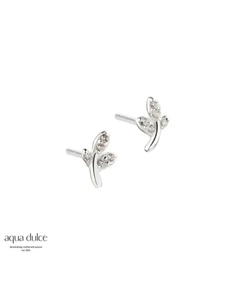 AQUA DULCE | LEAFY EARSTUD | SILVER