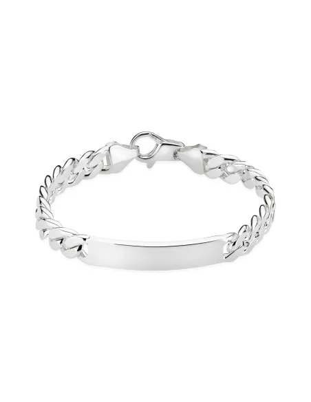 BNH | Armbånd Panser Facet med plade 1,85 mm sølv