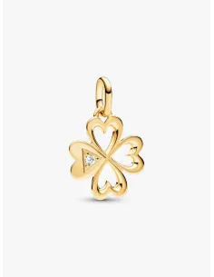 Pandora Julemagi Muranoglas Charm i rød med gylden folie og julemotiver