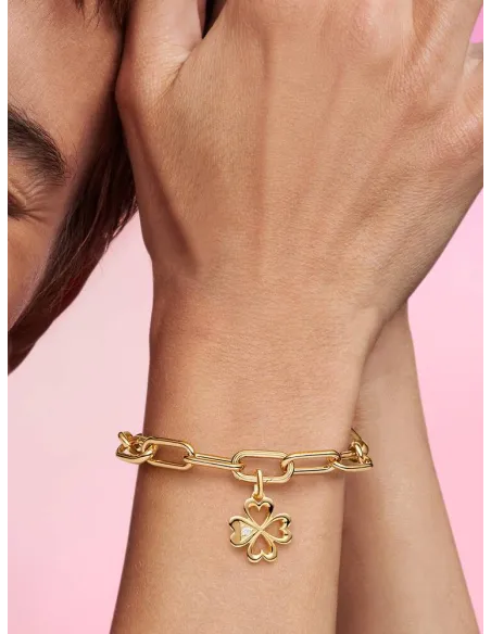 Pandora Julemagi Muranoglas Charm i rød med gylden folie og julemotiver