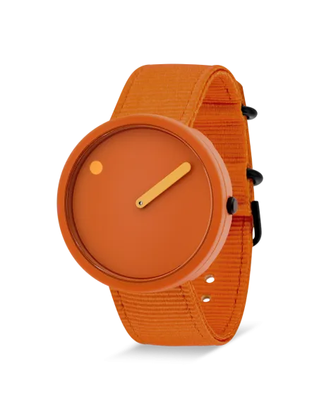 PICTO | 40 mm / Brændt Orange urskive / Brændt Orange genanvendt rem