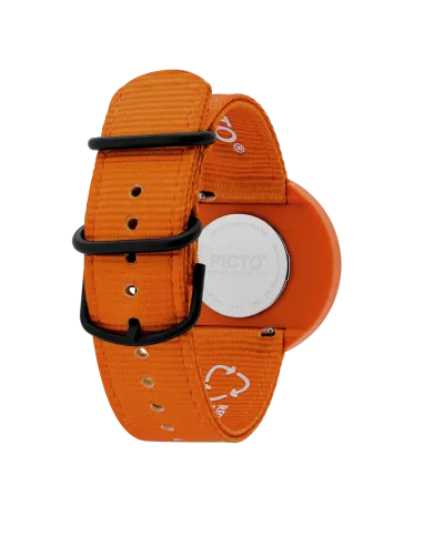 PICTO | 40 mm / Brændt Orange urskive / Brændt Orange genanvendt rem