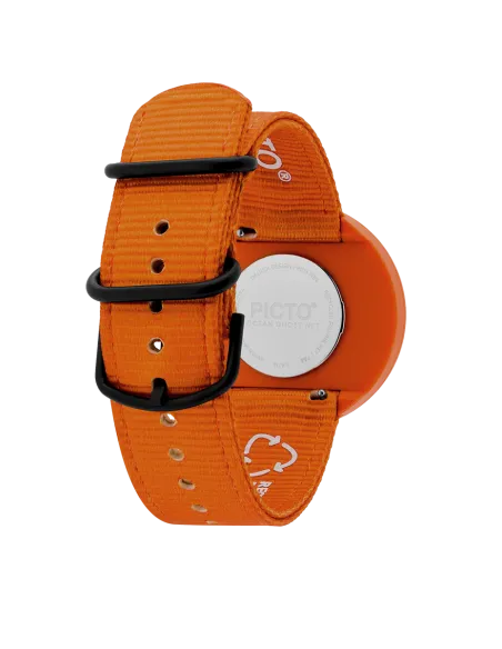 PICTO | 40 mm / Brændt Orange urskive / Brændt Orange genanvendt rem