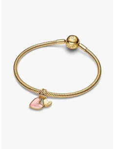 Pandora Julemagi Muranoglas Charm i rød med gylden folie og julemotiver 2