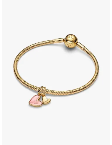 Pandora Julemagi Muranoglas Charm i rød med gylden folie og julemotiver