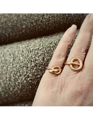 HEIRING | AURA Ring med dråbe i Forgyldt sølv