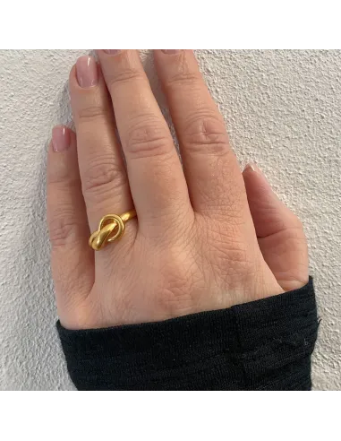 HEIRING | AURA Ring med dråbe i Forgyldt sølv