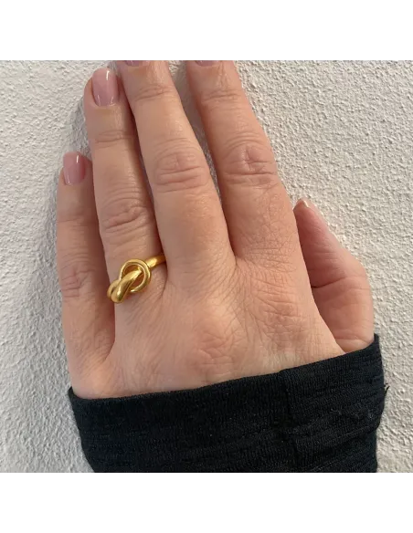 HEIRING | AURA Ring med dråbe i Forgyldt sølv