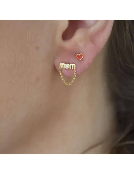 STINE A | Wow Mom Mini with Chain Earring - Single