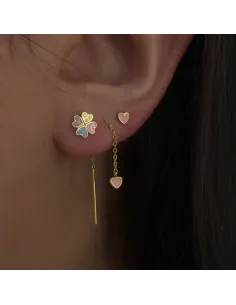 STINE A | Love Hearts Clover Multi Enamel Earring - Single 2