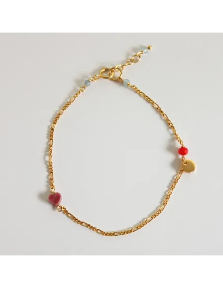 STINE A | Harlequin Bracelet - Pink Heart