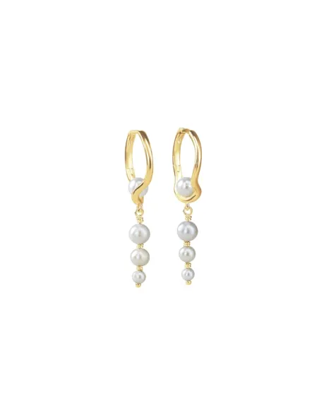 AQUA DULCE | PEARL SELA HOOP LONG | GOLDEN