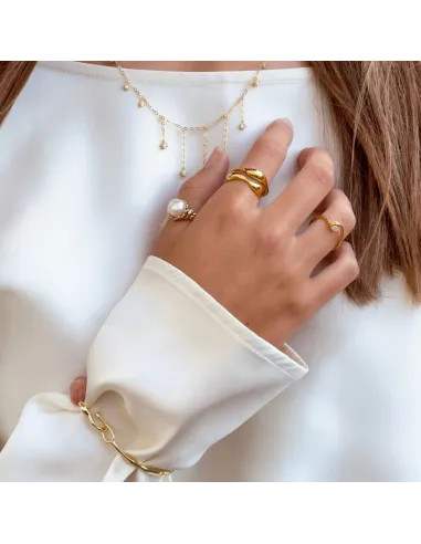 AQUA DULCE | SELA PEARL RING | GOLDEN