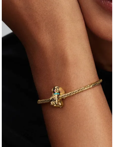 Pandora Julemagi Muranoglas Charm i rød med gylden folie og julemotiver
