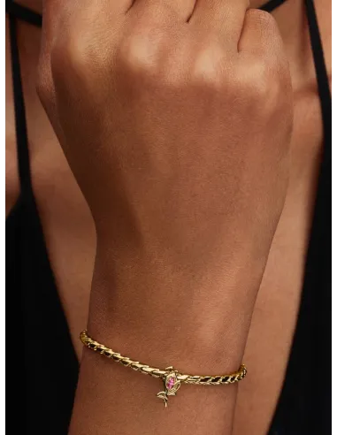 PANDORA Funklende Pavé Tredobbelt Række Charm | Glimtende Elegance