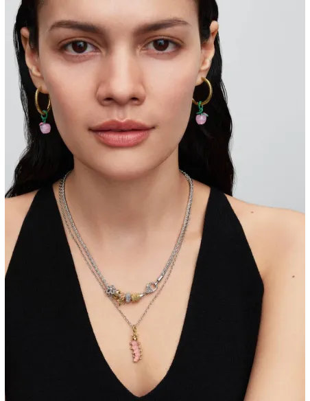 PANDORA Funklende Pavé Tredobbelt Række Charm | Glimtende Elegance