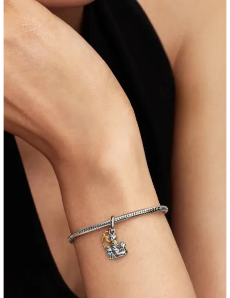 Pandora Julemagi Muranoglas Charm i rød med gylden folie og julemotiver
