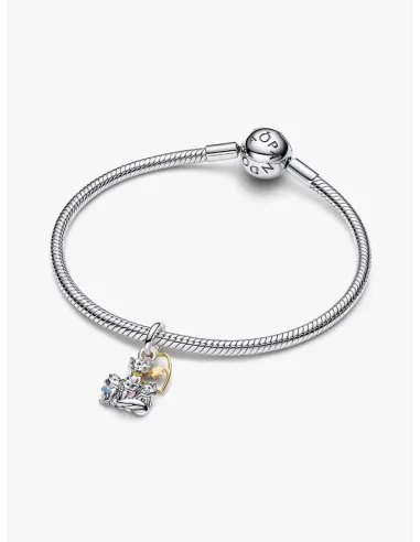 Pandora Julemagi Muranoglas Charm i rød med gylden folie og julemotiver