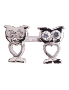 NOA KIDS JEWELLERY | Rhod. sølvørestikker ugle m/cz