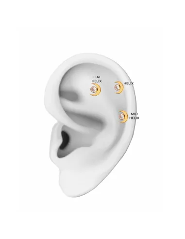 Sistie 2nd | Hella - Piercing forgyldt med zirkon