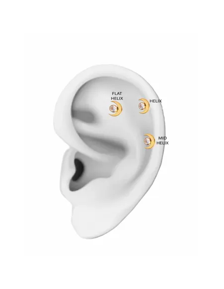 Sistie 2nd | Hella - Piercing forgyldt med zirkon