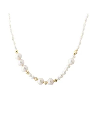 AQUA DULCE | LINE PEARL NECKLACE | GOLDEN
