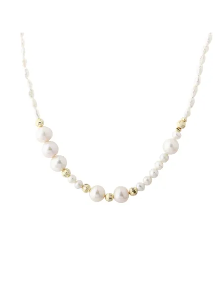 AQUA DULCE | LINE PEARL NECKLACE | GOLDEN