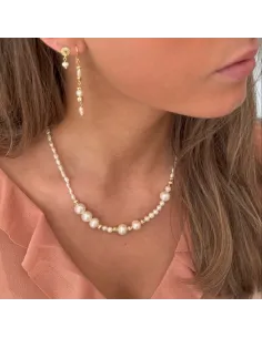 AQUA DULCE | LINE PEARL NECKLACE | GOLDEN 2