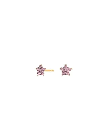 NOA KIDS JEWELLERY | Forg. sølvørestikker stjerne m. lilla cz