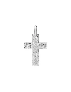 LUND COPENHAGEN | Vedhæng kors rustikt 17x12mm sølv