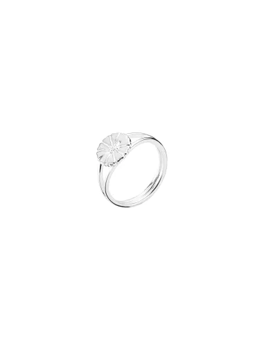 LUND COPENHAGEN | Marguerit ring 9mm hvid emalje sølv
