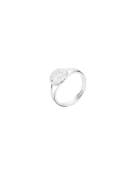 LUND COPENHAGEN | Marguerit ring 9mm hvid emalje sølv