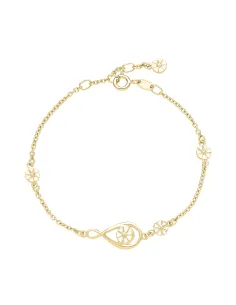 LUND COPENHAGEN | Marguerit armbånd 5x5mm med infinity 24kt forgyldt hvid emalje